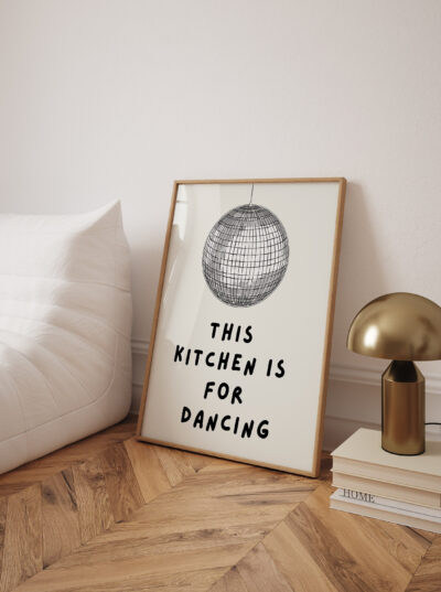 Kitchen is for Dancing Wall Art, Aesthetic Kitchen Decor, Home Decoration Illustration Art
