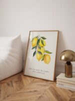 Lemons Watercolor Wall Art, Aesthetic Kitchen Decor, Home Decoration Illustration Art