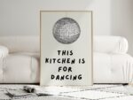Kitchen is for Dancing Wall Art, Aesthetic Kitchen Decor, Home Decoration Illustration Art
