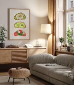Trendy Kitchen Toast Breakfast Wall Art, Aesthetic Kitchen Decor, Home Decoration Illustration Art
