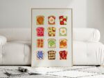 Avocado Toast Wall Art, Aesthetic Kitchen Decor, Home Decoration Illustration Art