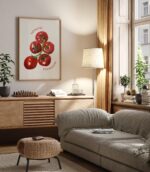 Tomato Watercolor Style Wall Art, Aesthetic Kitchen Decor, Home Decoration Illustration Art