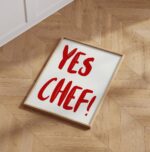 Yes Chef Wall Art, Aesthetic Kitchen Decor, Home Decoration Illustration Art