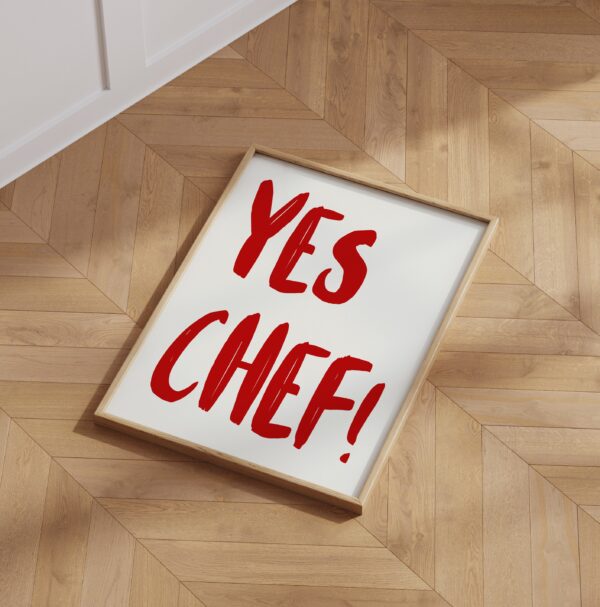 Yes Chef Wall Art, Aesthetic Kitchen Decor, Home Decoration Illustration Art