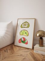 Trendy Kitchen Toast Breakfast Wall Art, Aesthetic Kitchen Decor, Home Decoration Illustration Art