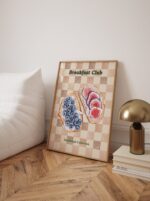 Toast Breakfast Wall Art, Aesthetic Kitchen Decor, Home Decoration Illustration Art