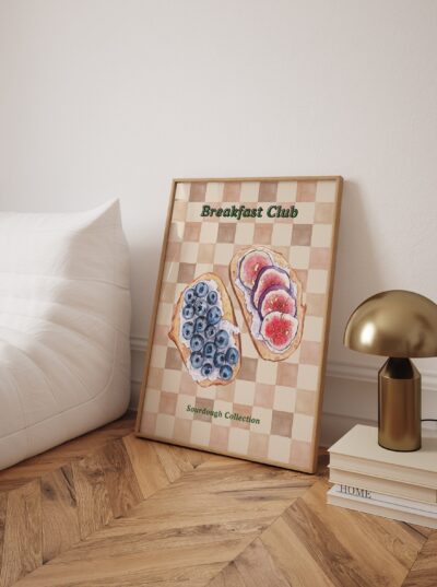 Toast Breakfast Wall Art, Aesthetic Kitchen Decor, Home Decoration Illustration Art