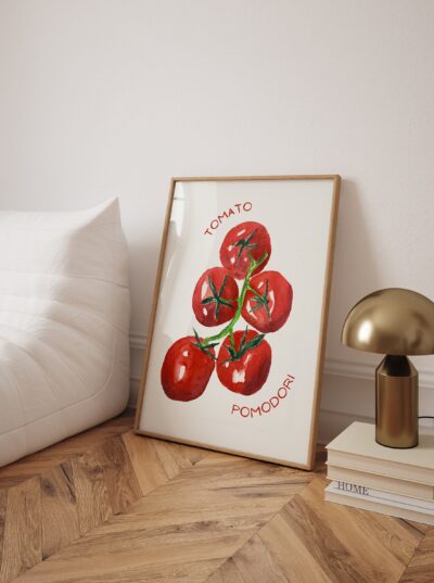 Tomato Watercolor Style Wall Art, Aesthetic Kitchen Decor, Home Decoration Illustration Art
