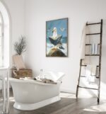 Cute Bird Animal Wall Art, Funny Toilet Bathroom Humor Sign, Bathroom Wall Art Home Decor