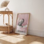 Cute Elephant In A Tub Wall Art, Pink Bathroom Funny Elephant Wall Art Home Decor
